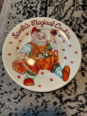 Sakura White Stoneware Plate with Black Text Marking
